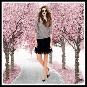 J CREW Black Label Navy Lace Mini Skirt